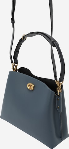 Borsa a spalla di COACH in blu: frontale