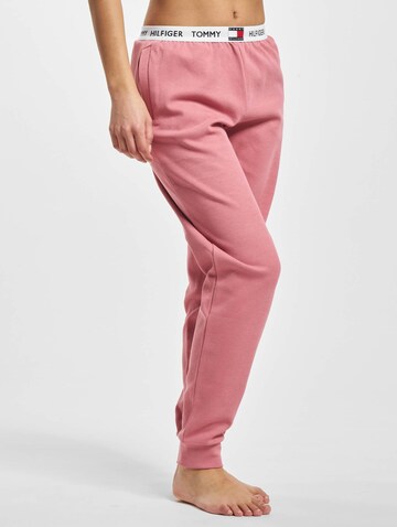 Tommy Hilfiger Underwear Zwężany krój Spodnie od piżamy w kolorze różowy: przód