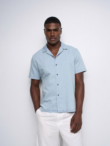 Salsa Jeans Regular fit Overhemd in Blauw: voorkant