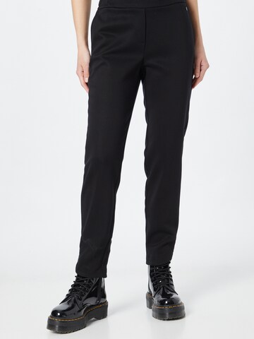 COMMA Tapered Chino Pants in Black: front