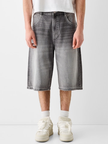 Bershka Wide Leg Shorts in Grau
