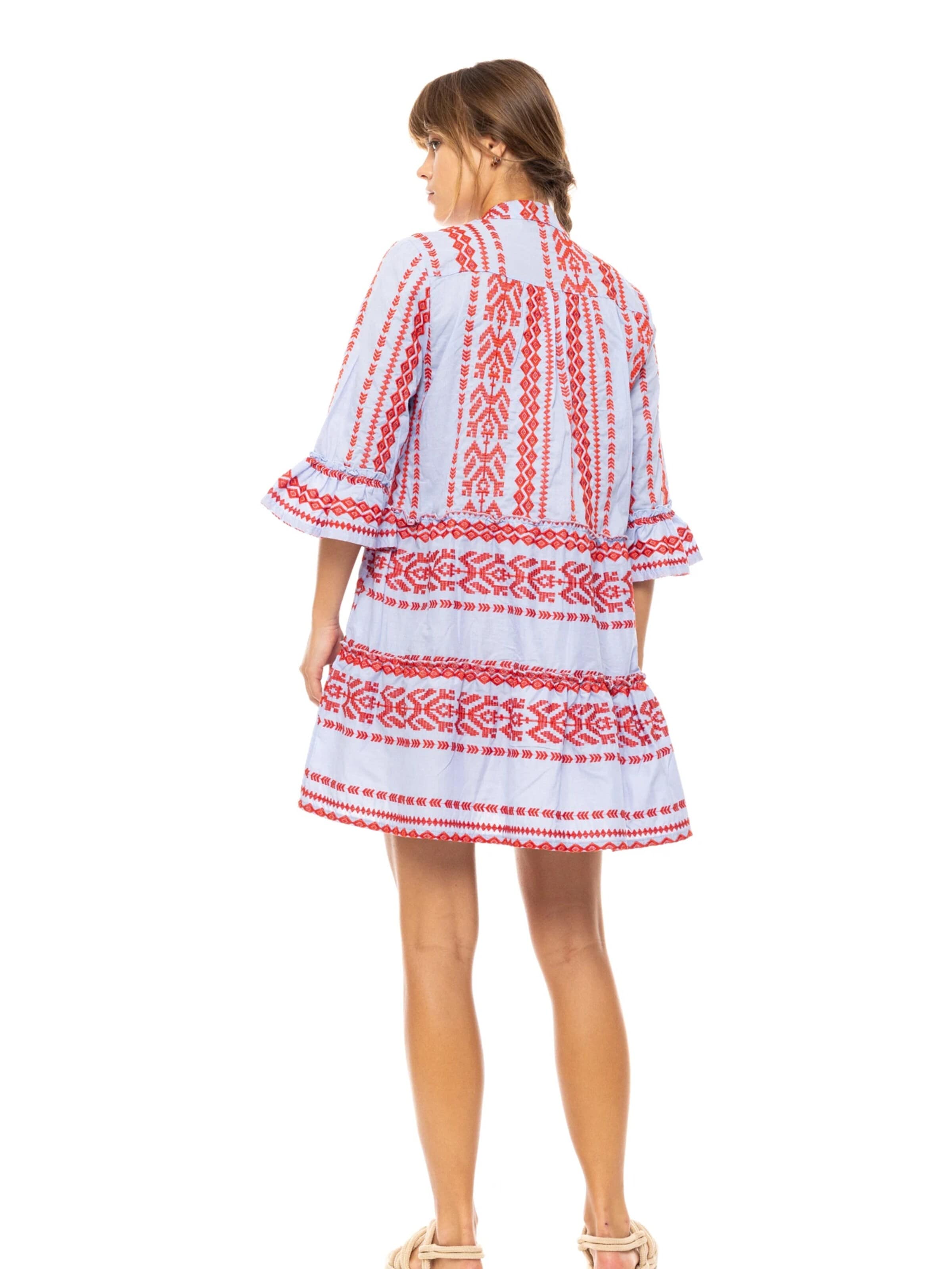 Pink Label - Vestido de verano 'BEACHWEAR EMBRODERY ICE BLUE' en azul