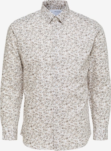 Chemise 'Limethan' SELECTED HOMME en beige : devant