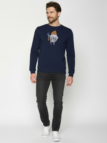 Felpa ' Wild Smokey Walrus ' di GREENBOMB in blu