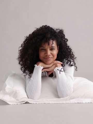 Pyjama 'Longsleeve Shirt Pointelle' Hey Honey en blanc