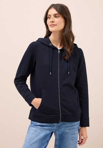 CECIL Zip-Up Hoodie in Blue: front