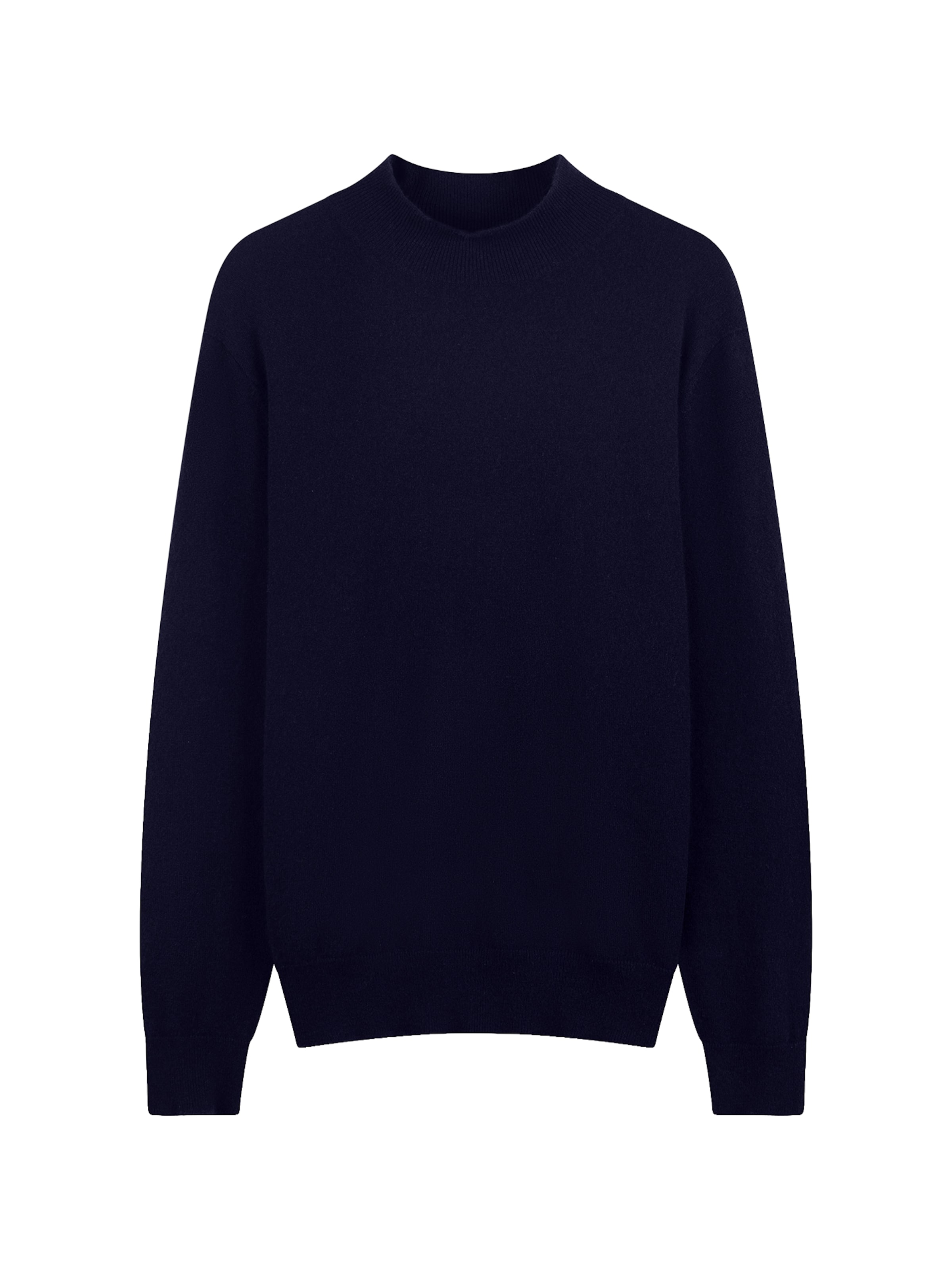 GOBI Cashmere Sweater 'Men's Timeless Mock Neck Cashmere Sweater' in Blue: front