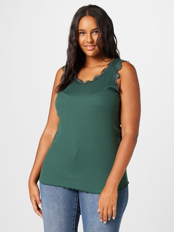 Fransa Curve Top in Green: front