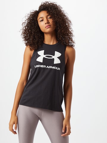 UNDER ARMOUR Sports Top in Black: front