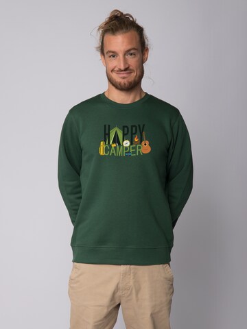 Watapparel Sweatshirt ' Happy Camper ' in Green: front