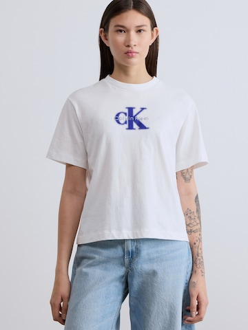 Calvin Klein Jeans Тениска 'SEASONAL' в бяло: отпред