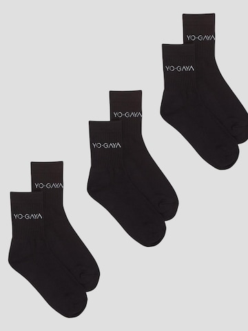 YO-GAYA Athletic Socks 'Socks - 3-Pack' in Black: front