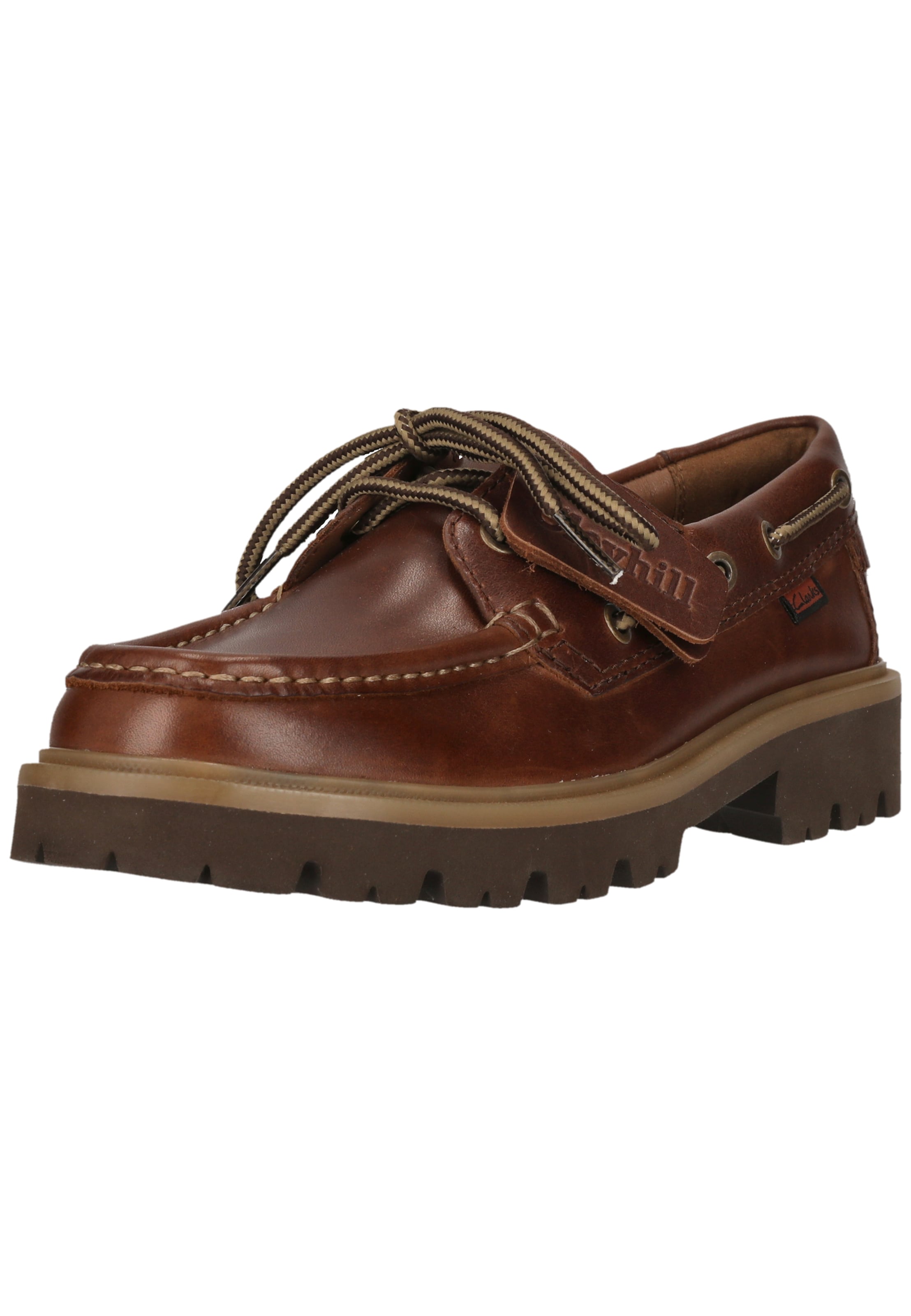 CLARKS Veterschoen 'Cleyhill Boat' in Bruin: voorkant