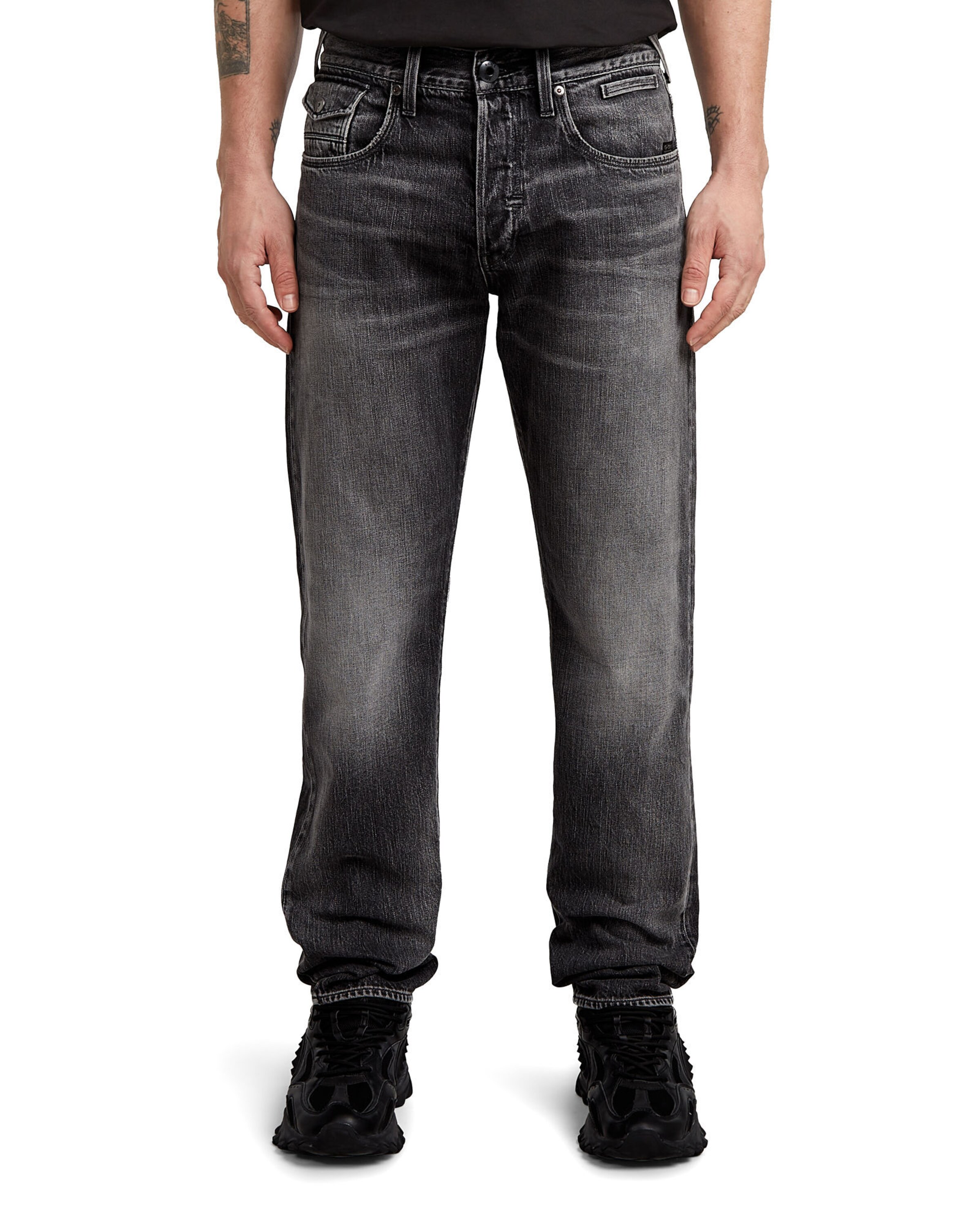 G-STAR Tapered Jeans 'Morry' in Grijs: voorkant