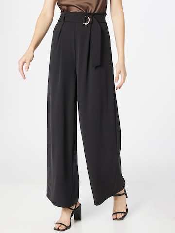 ABOUT YOU Wide leg Bandplooibroek 'Gina' in Zwart: voorkant