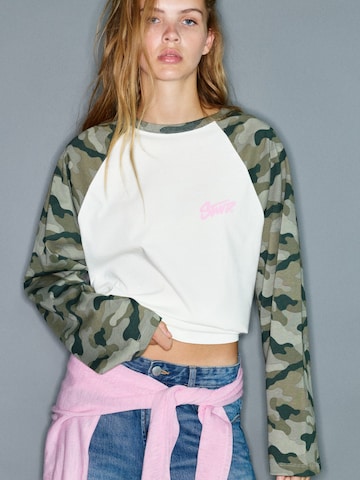 T-shirt Pull&Bear en blanc : devant