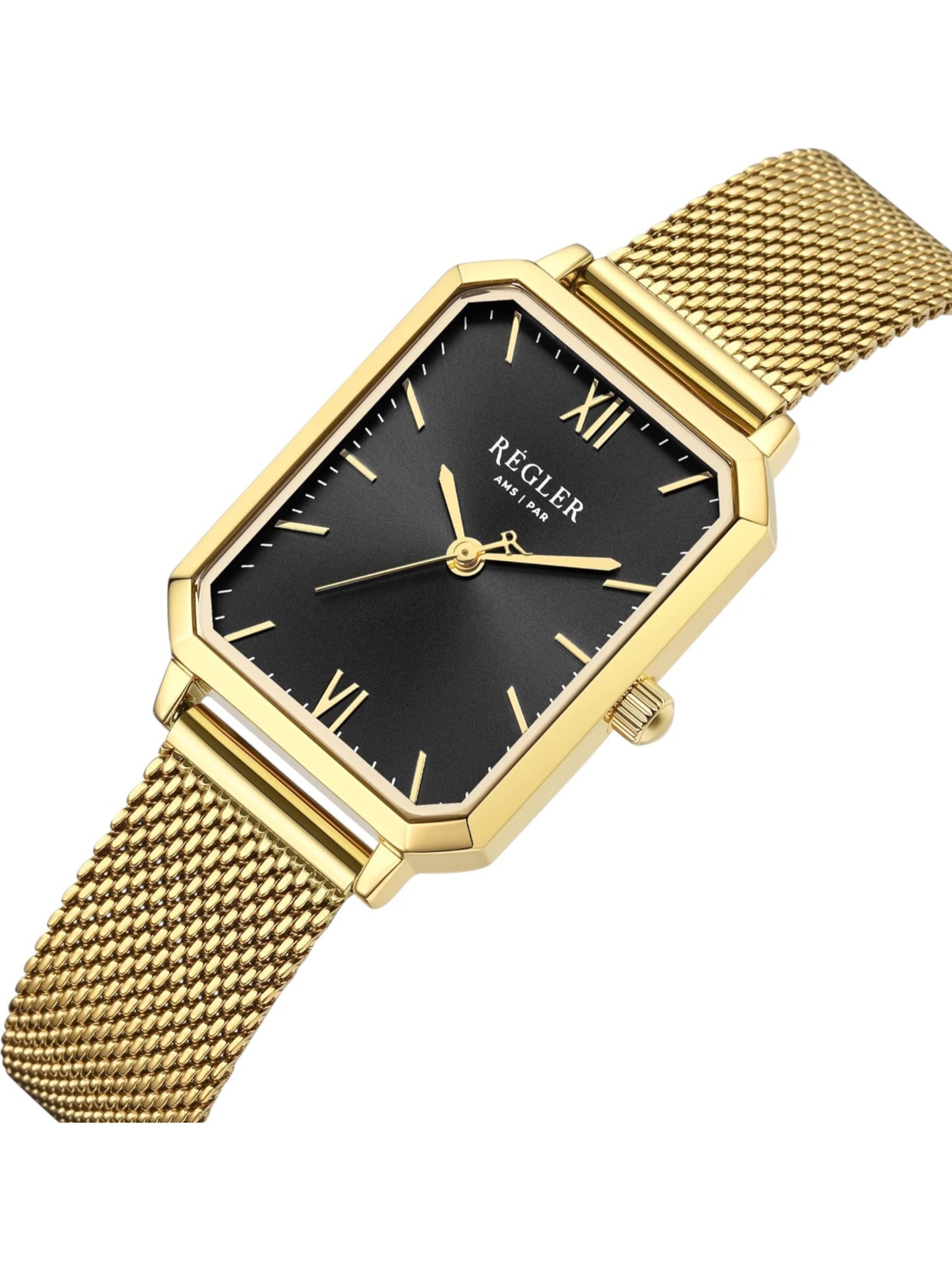 Régler Analogové hodinky 'Régler Élégance Mesh Gold - Black' – zlatá