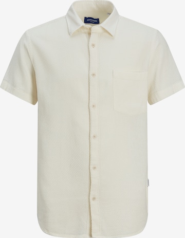 JACK & JONES Button Up Shirt 'Tampa Dobby' in White: front