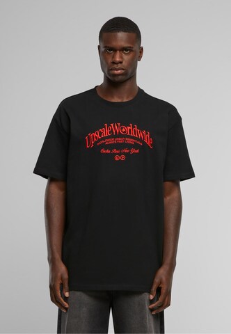 MT Upscale T-Shirt 'Upscale World Wide' in Schwarz: Vorderseite