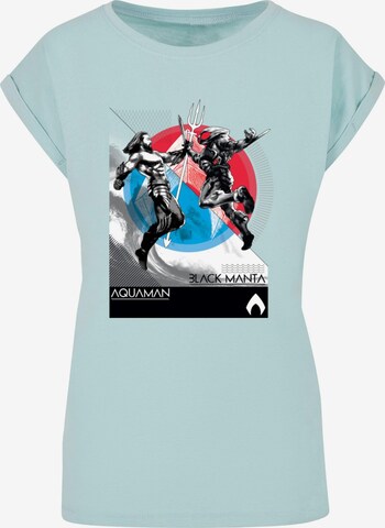 ABSOLUTE CULT Shirt 'Aquaman - Vs Black Manta' in Blauw: voorkant