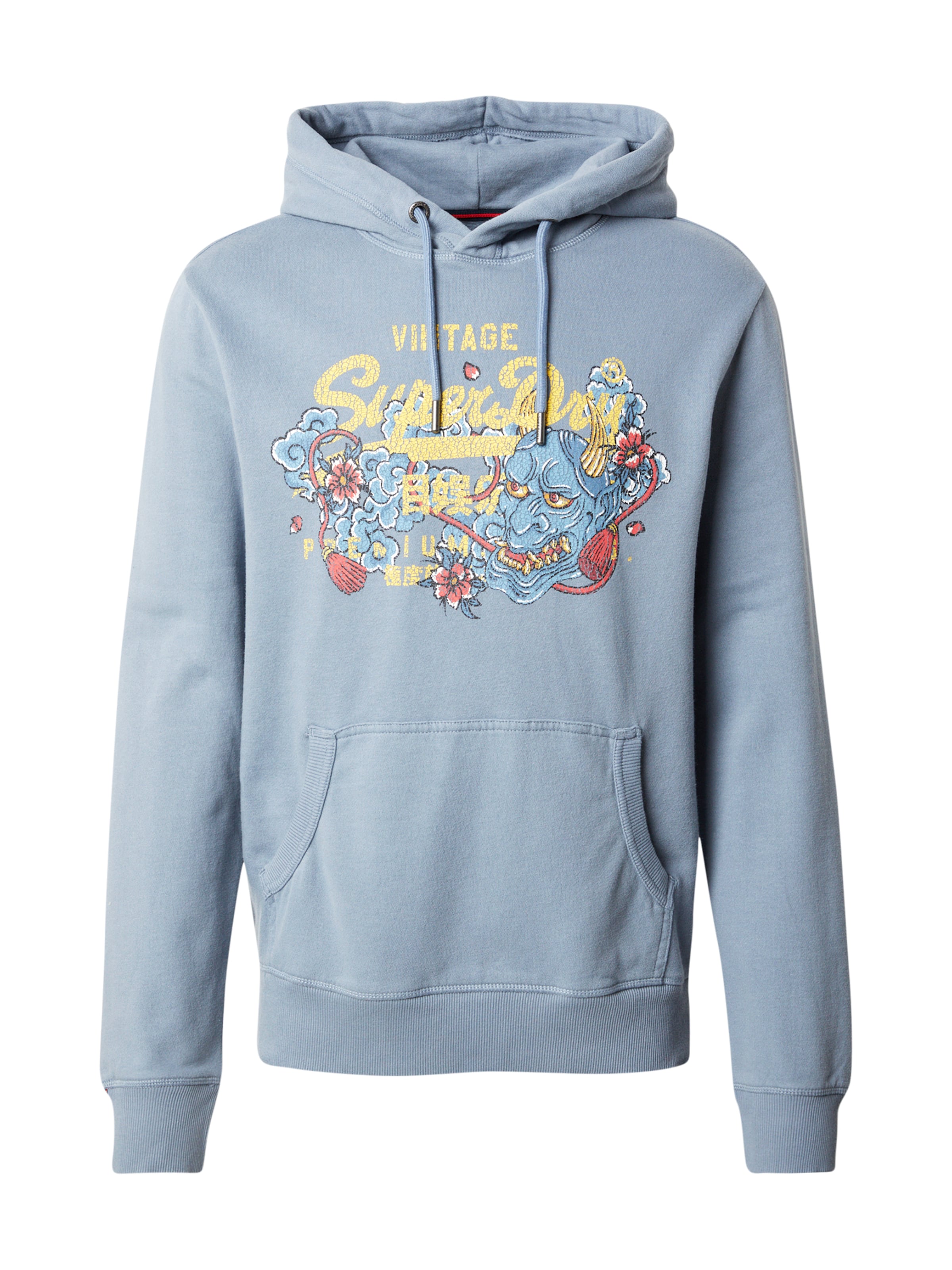 Superdry Sweat-shirt 'TOKYO' en bleu clair / jaune / gris / rouge foncé, Vue avec produit