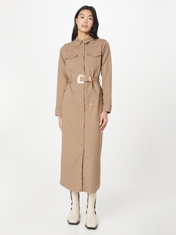 ONLY Skjortklänning 'ARCADIA' i brun: framsida