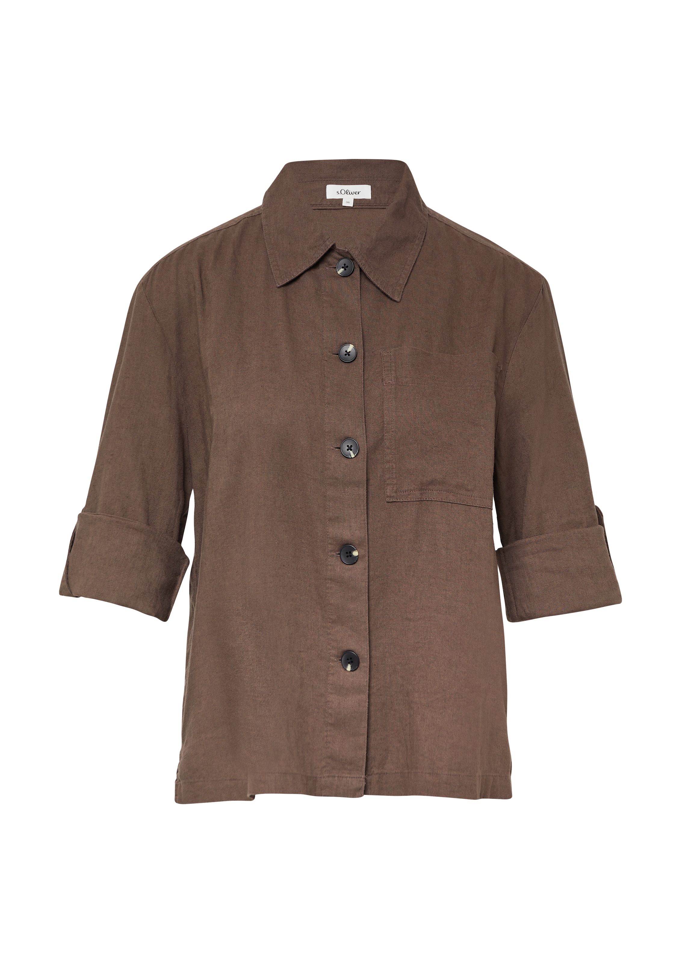 s.Oliver Blouse in Bruin: voorkant