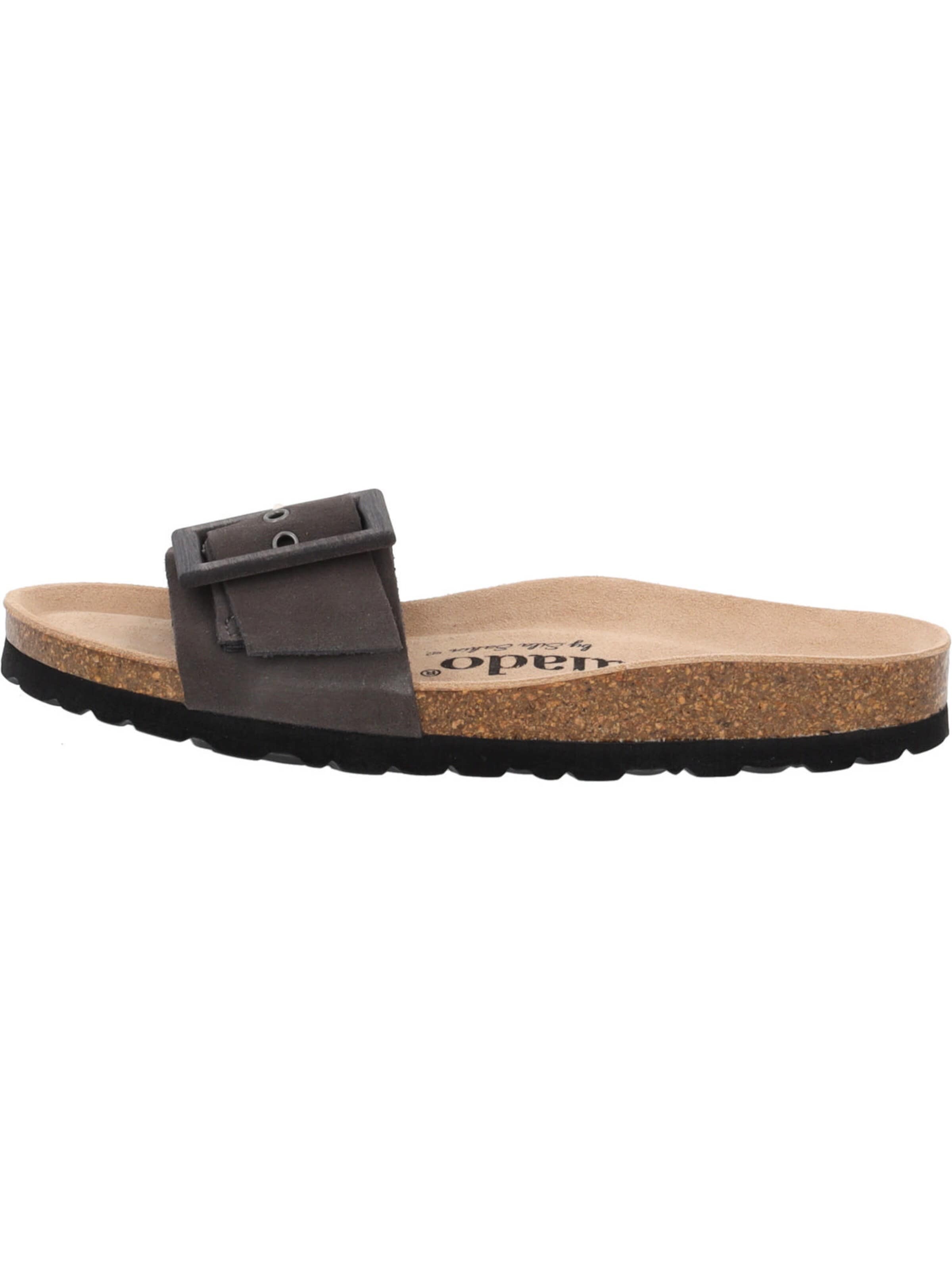 Palado by Sila Sahin Pantolette 'Malta Wood'‌‌‌‌‌‌‌‌ in Grau: Vorderseite