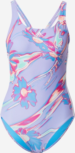 ADIDAS SPORTSWEAR Sports swimsuit 'Positivisea 3-Stripes' in Turquoise / Light blue / Pink, Item view