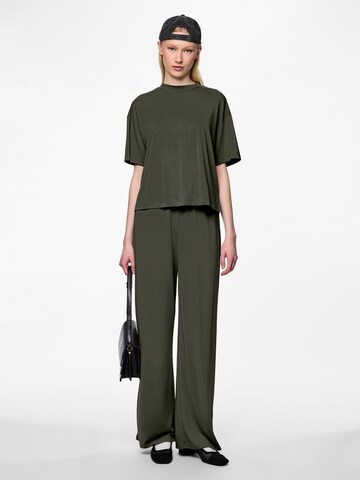 PIECES Wide leg Pants 'Anora' in Green