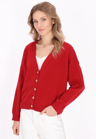 DreiMaster Maritim Knit cardigan in Red: front