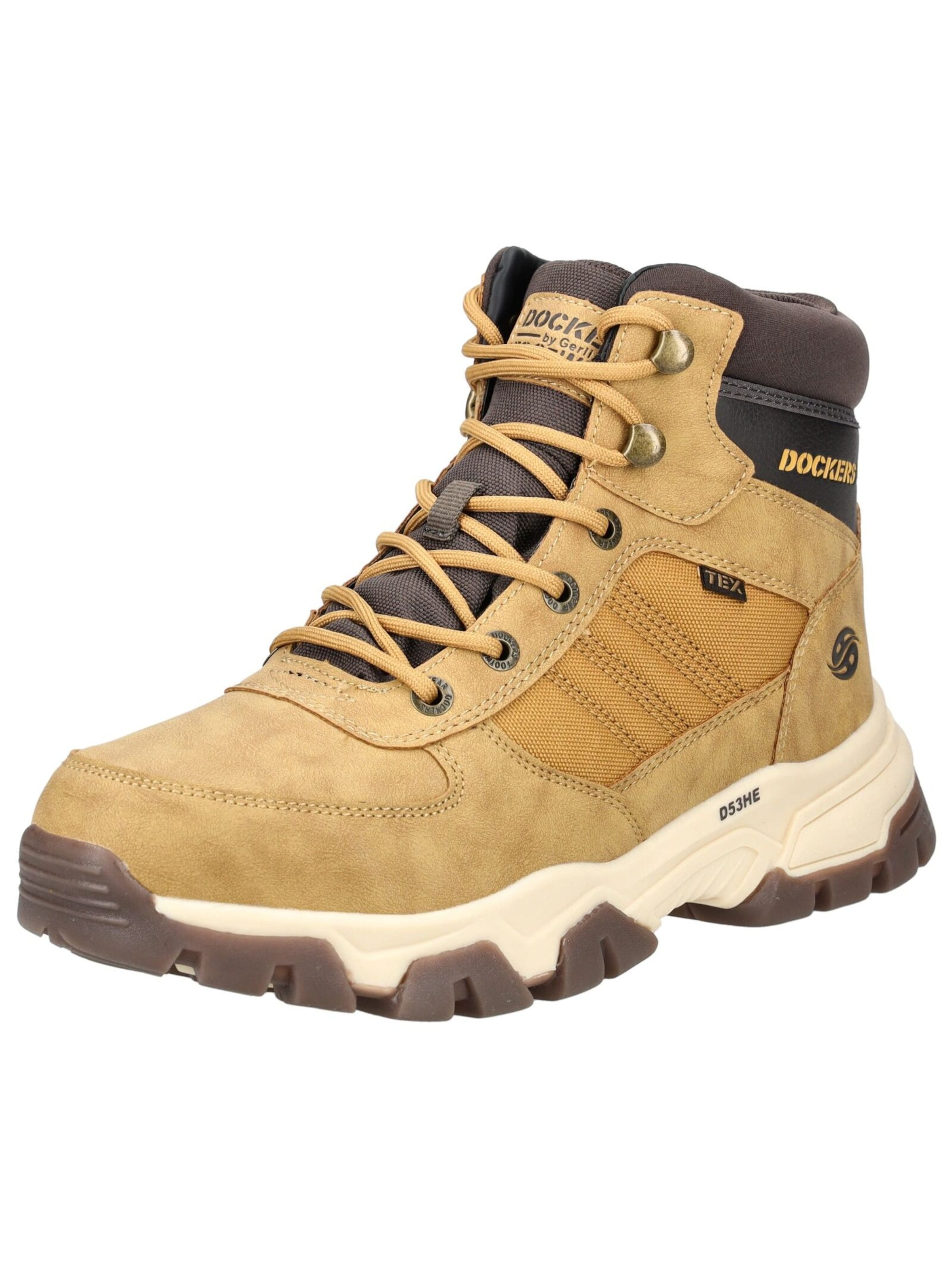 Bocanci cu șireturi de la Dockers by Gerli pe galben: față