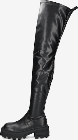 BUFFALO Over the Knee Boots in Black