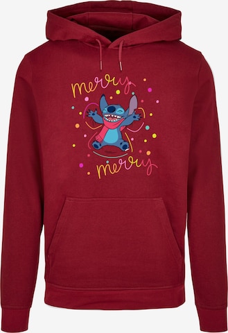 ABSOLUTE CULT Sweatshirt 'Lilo And Stitch - Merry Rainbow' in Red: front