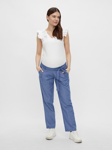 MAMALICIOUS Regular Pleat-front trousers 'Milana' in Blue