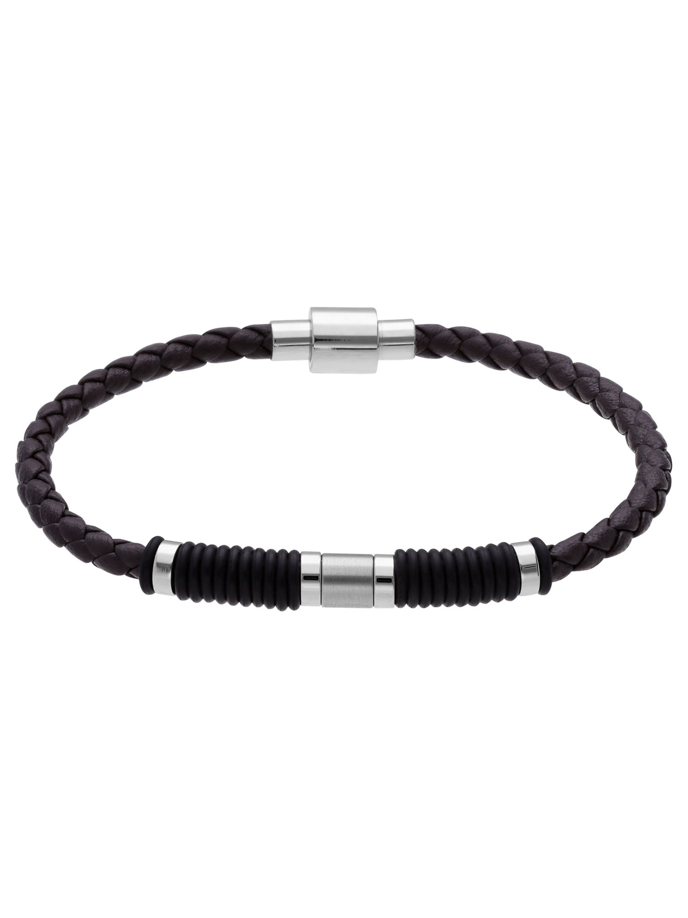 Lucardi Armband 'Statement' in Onesize in schwarz / silber, Produktansicht
