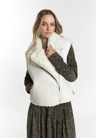 Gilet di DreiMaster Vintage in bianco: frontale