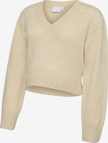 Pull-over 'MLAda' MAMALICIOUS en beige : devant