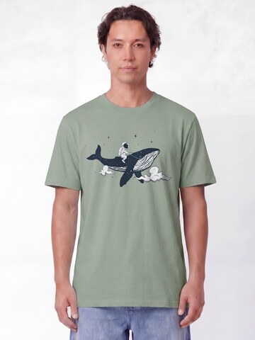 T-Shirt 'Spacewhale' Watapparel en vert : devant