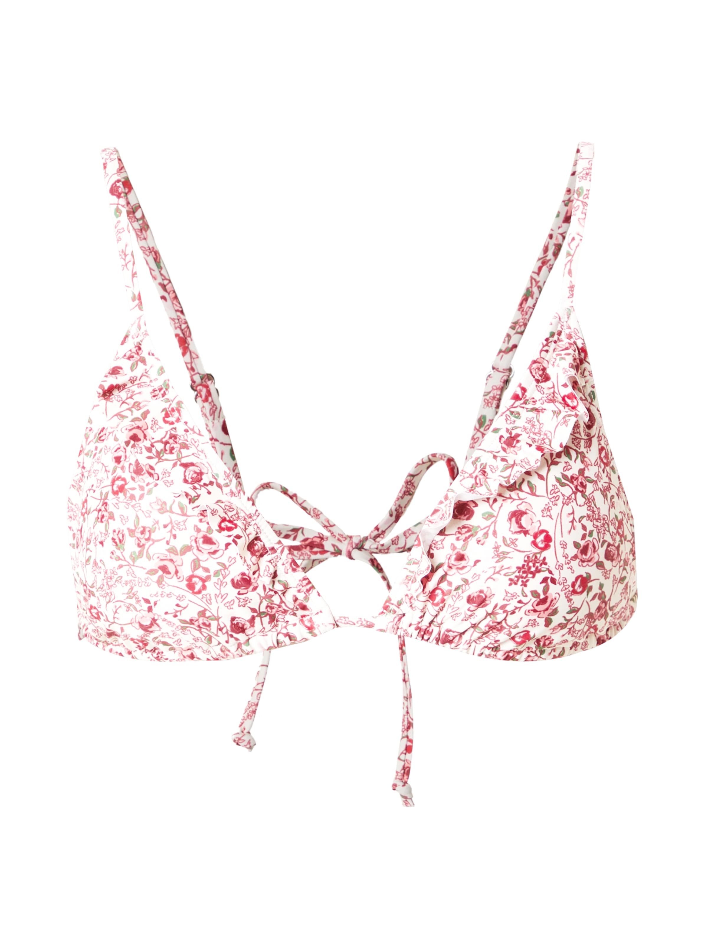 BeckSöndergaard - Triangular Top de biquíni 'Fleuriella Bella' em rosa: frente