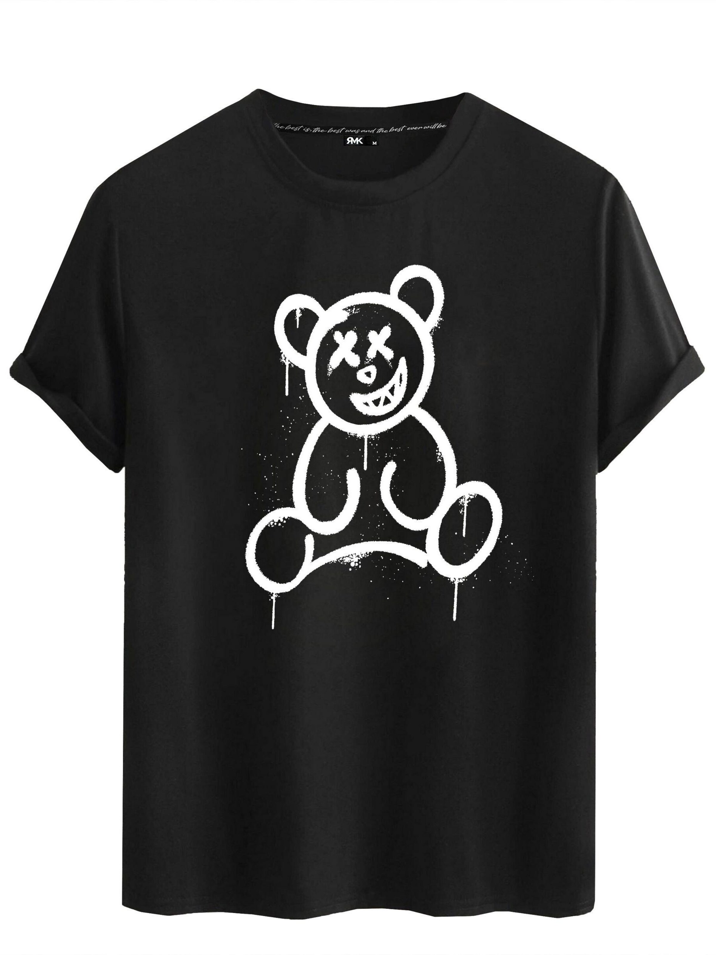 RMK Shirt '“Bear Smiley ”' in Schwarz: Vorderseite