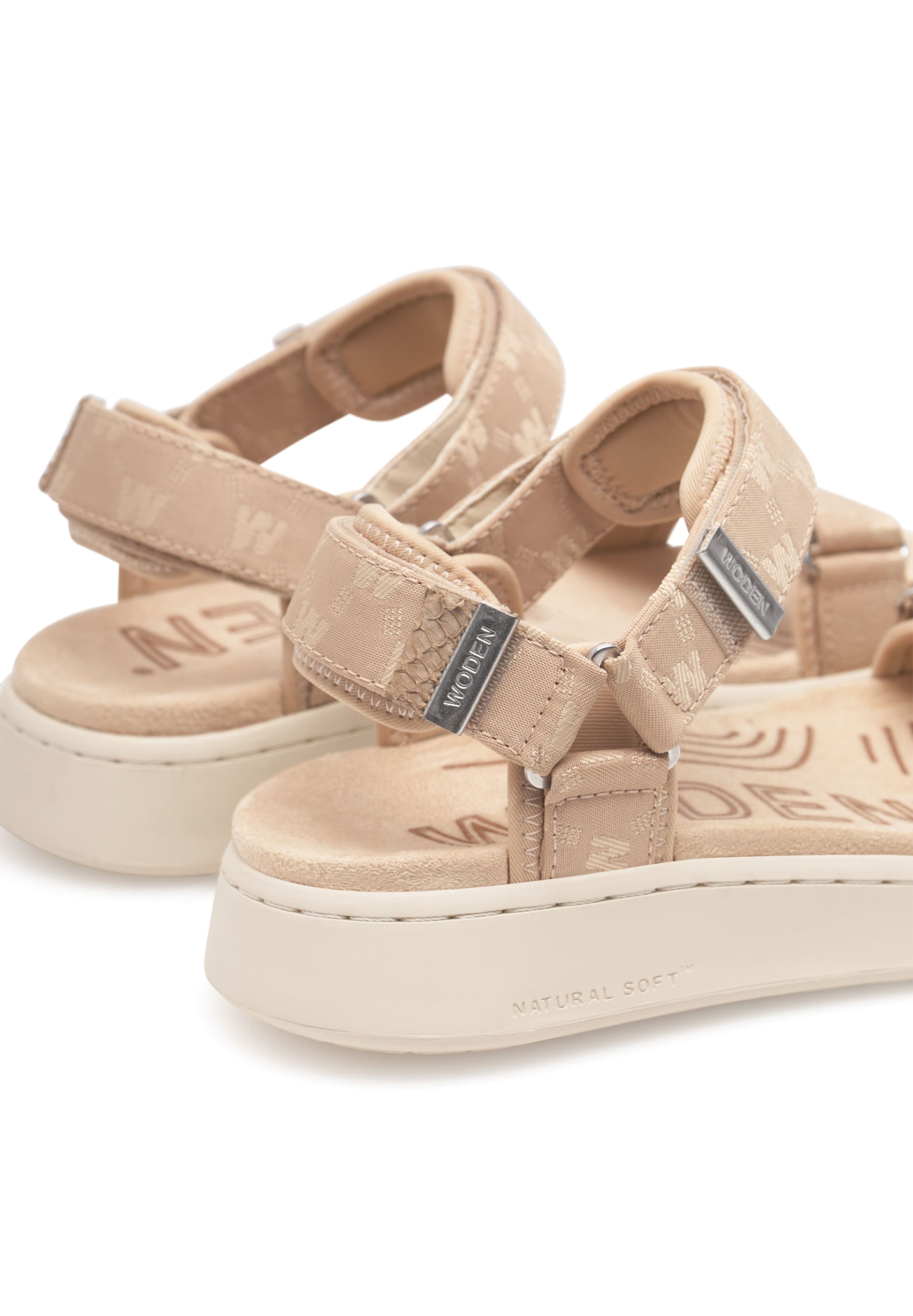 WODEN Sandaler ' Line Woven ' i beige