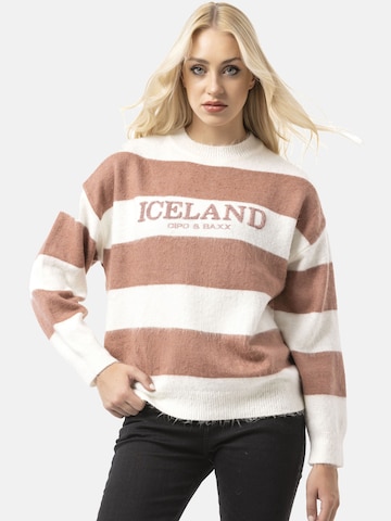 Pull-over CIPO & BAXX en blanc : devant