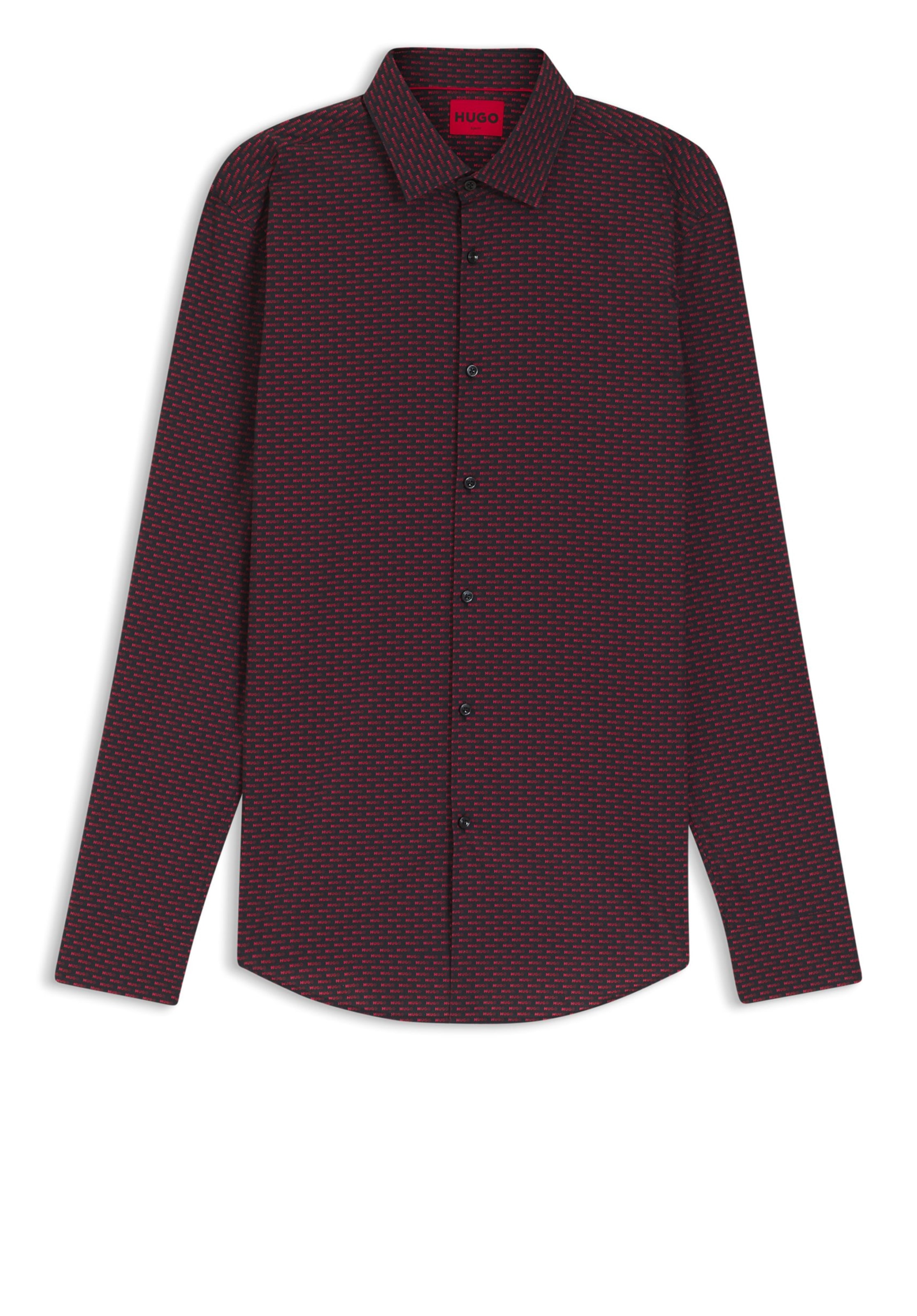 HUGO Regular fit Button Up Shirt 'Kenno' in Red: front