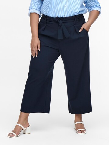 ONLY Carmakoma Wide leg Pleat-front trousers 'ICOLE' in Blue: front