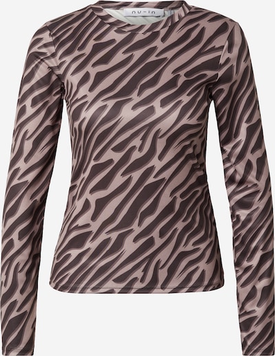 Tricou NU-IN pe bej / ciocolatiu, Vizualizare produs