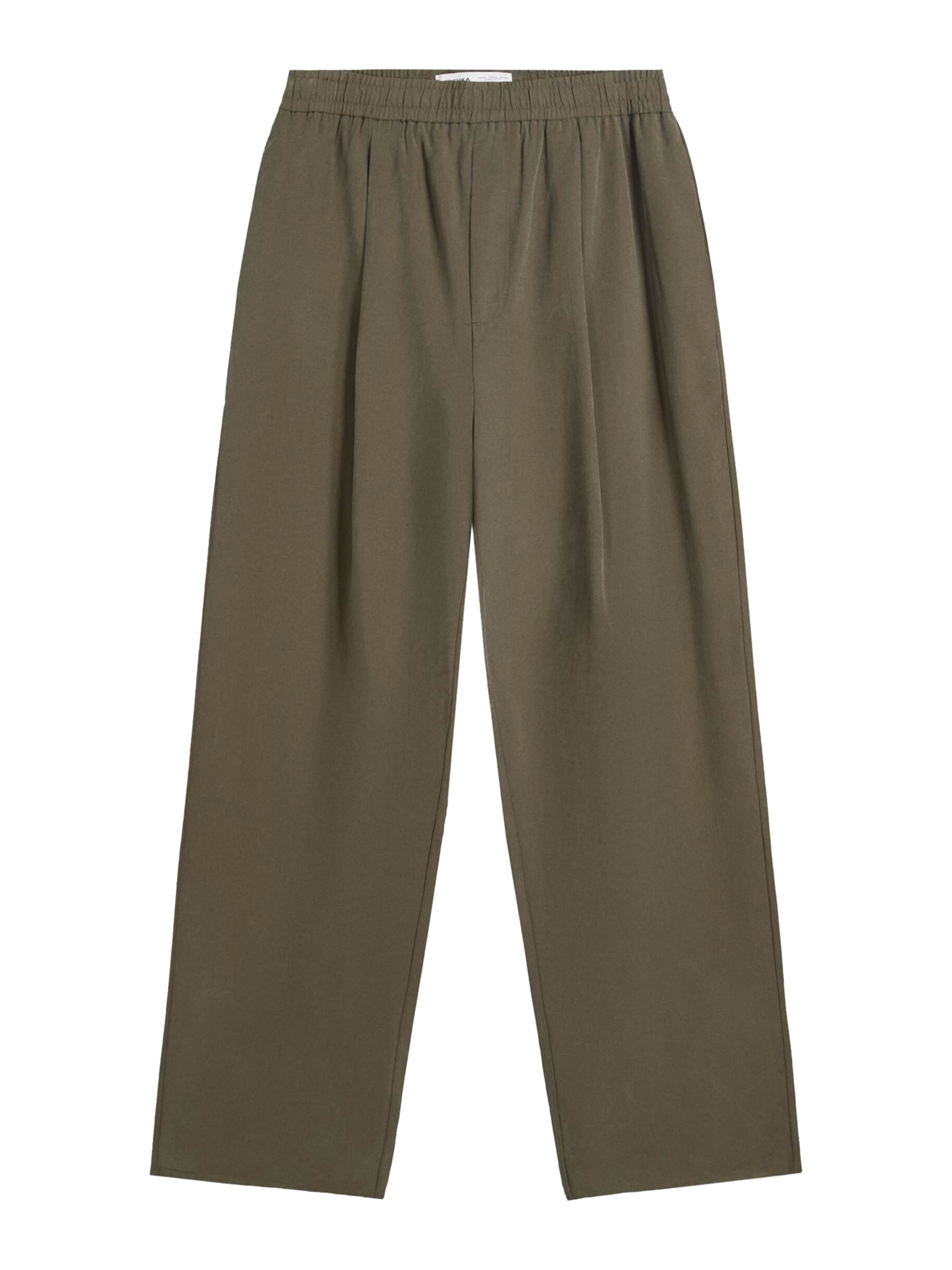 Bershka Lużny krój Cygaretki w kolorze zielony: przód