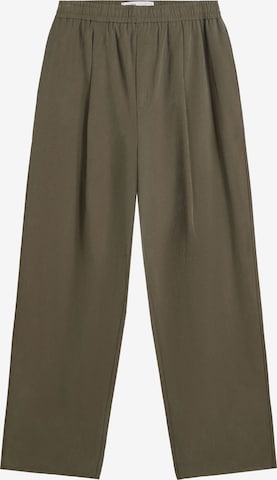 Bershka Bukser med lægfolder i grøn: forside