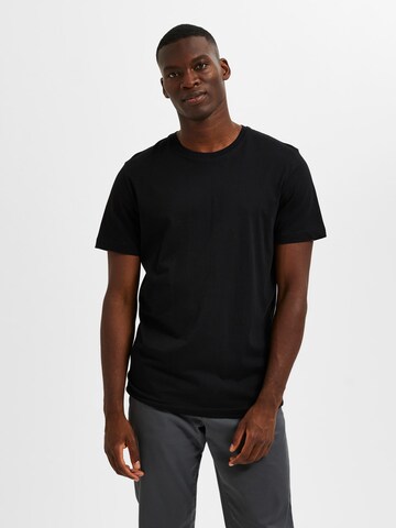 T-Shirt 'Axel' SELECTED HOMME en noir : devant