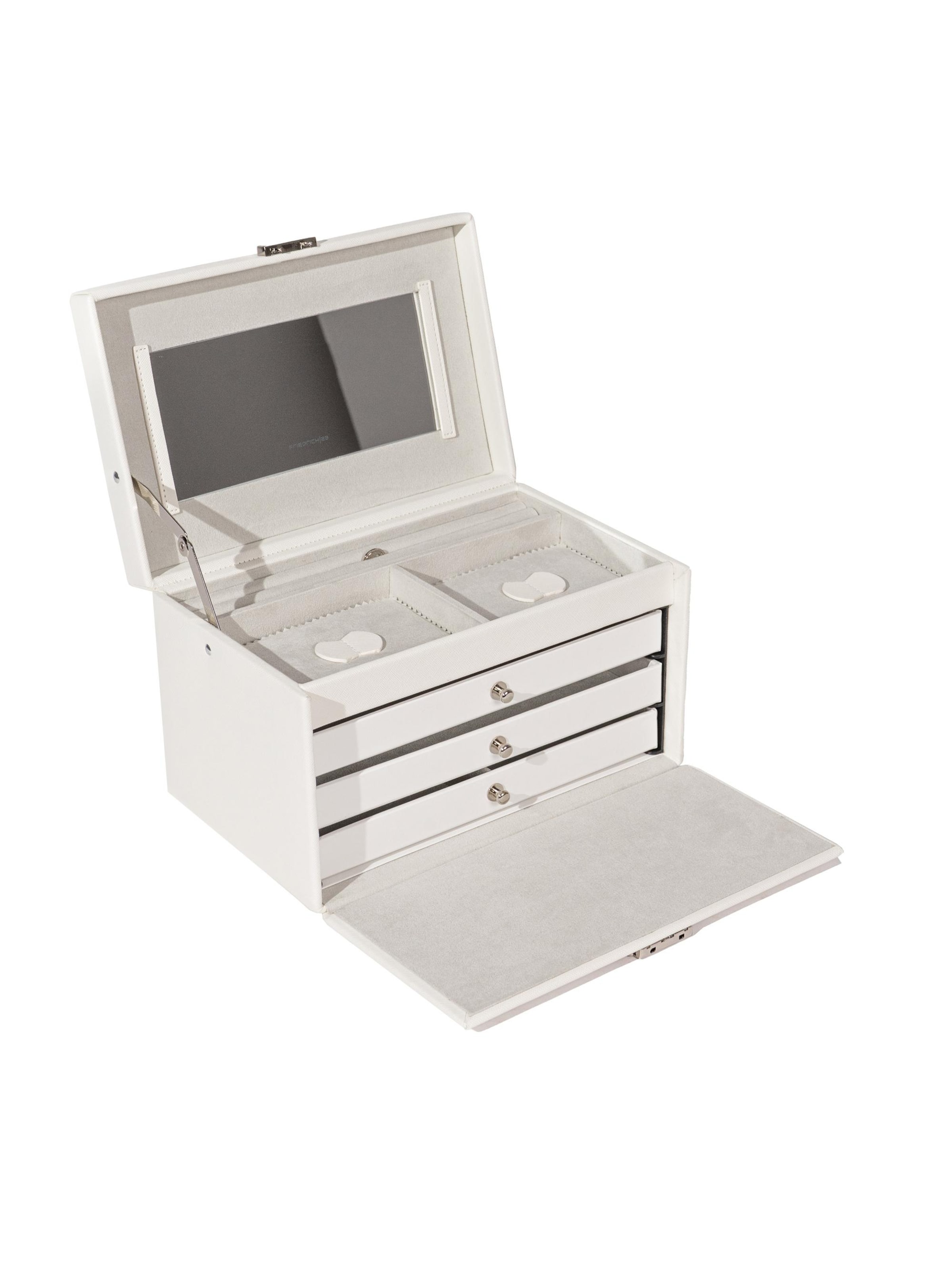 Boîte à bijoux 'JOLIE Schmuckkästchen - Kreuznarben Optik' Friedrich23 en blanc